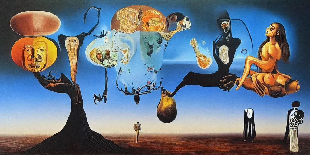 Prompt: the world between death and life, surrealistic detailed painting, by damien gilley and salvador dali