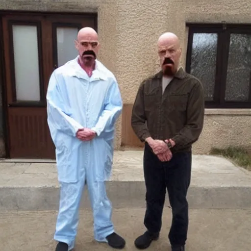 Image similar to walter white meets his doppelganger that don't look like him that much