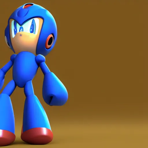 Prompt: 3d render of Mega Man