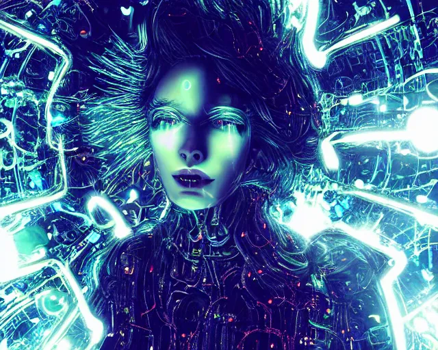 Image similar to glowing hair, complex cybernetic beings, beautiful hairy humanoids, cybermagnetosphere, cybernetic civilizations, ornate hair, love, joy, vortexes, large arrays, data holograms, 8 k, cinematic light shadows, wet hdr refractions, *, * * *, * * * * *