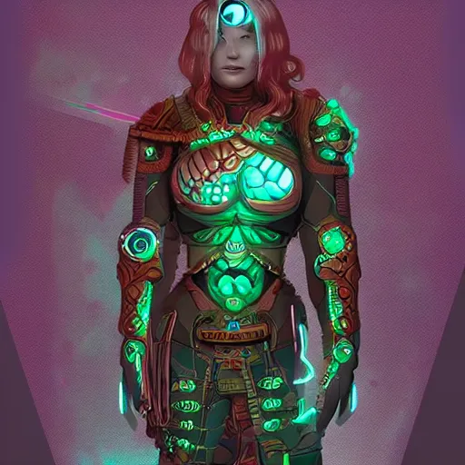 Image similar to biogenetic cyborg, d & d style, trending on artstation, colorful, intricate, art by kev chan