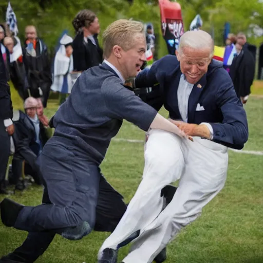 Image similar to joe biden tackling joe biden