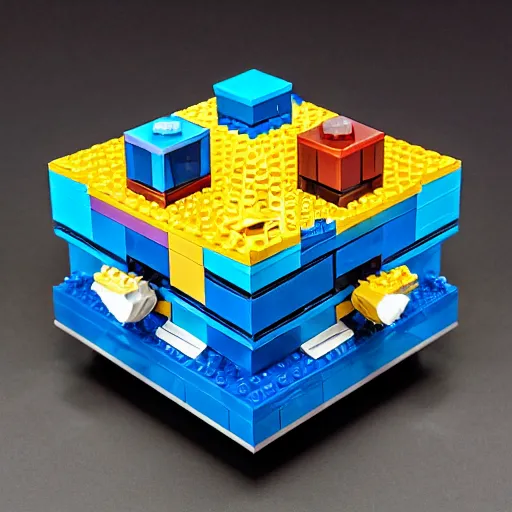 Image similar to lego set of a dyon sphere, cover illustration, lego style