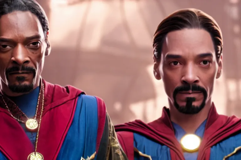 Image similar to film still of snoop dogg as doctor strange in avengers endgame, 4 k