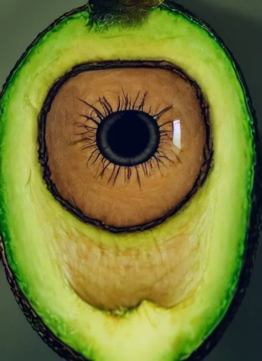 Prompt: portrait of a stunningly beautiful eye, 🥑