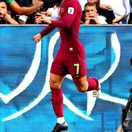 Prompt: cristiano ronaldo and a huge 🍑🍑🍑