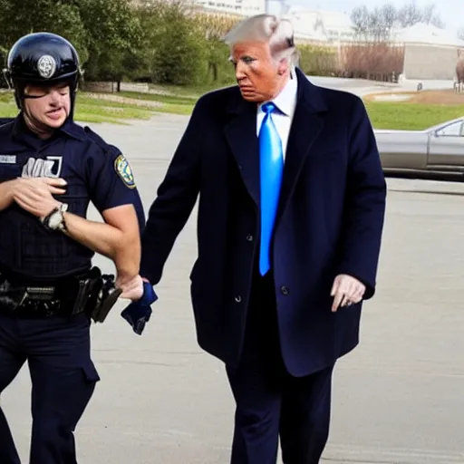 Image similar to photo of trump being arrested by trump