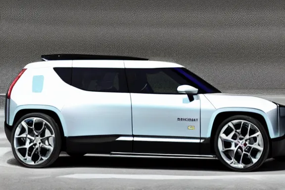 Prompt: a sports car designed by rivian