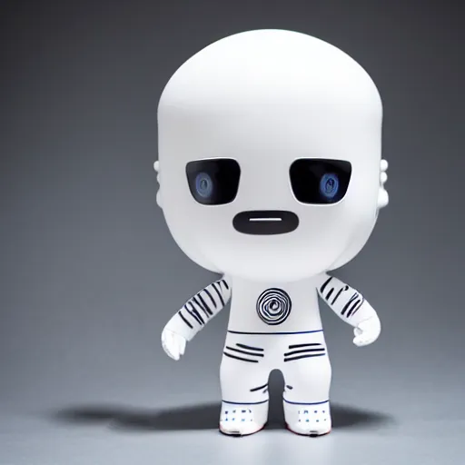 Image similar to an all white art vinyl figure with a microwave oven for a head, in the style of kidrobot, sket - one x iamretro, kenny wong x pop mart, space molly, frank kozik, guggimon, studio lighting, subsurface diffusion, 8 k - h 7 6 8