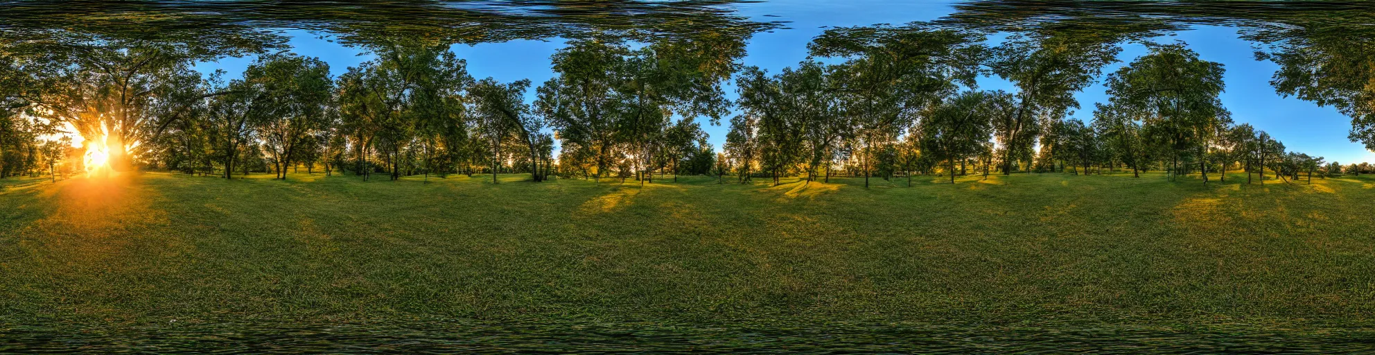 Image similar to spherical panorama photo of country american village streen dawn 5 0 mm