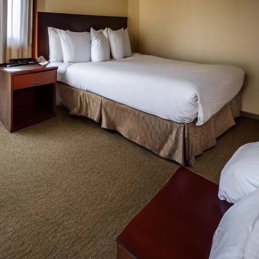 Prompt: a hotel room with a bed covered in beetles, bugs, worms and flies, bug, beetle, hotel, bed, pests, biosecurity, canon eos r 3, f / 1. 4, iso 2 0 0, 1 / 1 6 0 s, 8 k, raw, unedited, symmetrical balance, wide angle