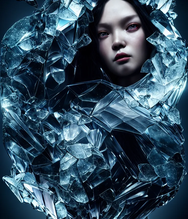 Prompt: impressive ominous cinematic fine portrait photo of a angle rigid shattered crystal volumetric dynamic fluid simulation lighting impressive masterpiece hyper ultra detailed intricate sharp focus 8 k realistic illustration canon eos r 3 fujifilm x - t 3 0 sony alpha, by james gurney tooth wu artgerm colorful, trending on artstation, cgsociety, octane render nvidia raytracing demo