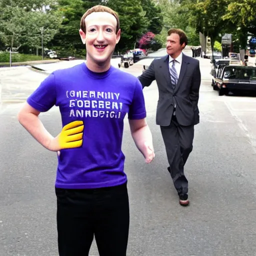 Prompt: Mark Zuckerberg as Waluigi