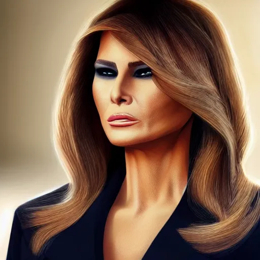 Prompt: melania trump, trending on artstation