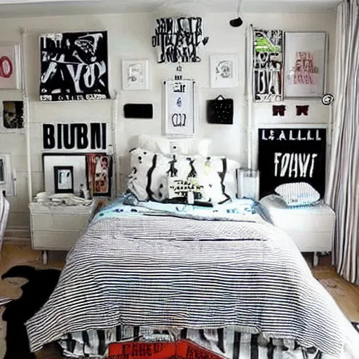 Prompt: 90s style boy's bedroom.