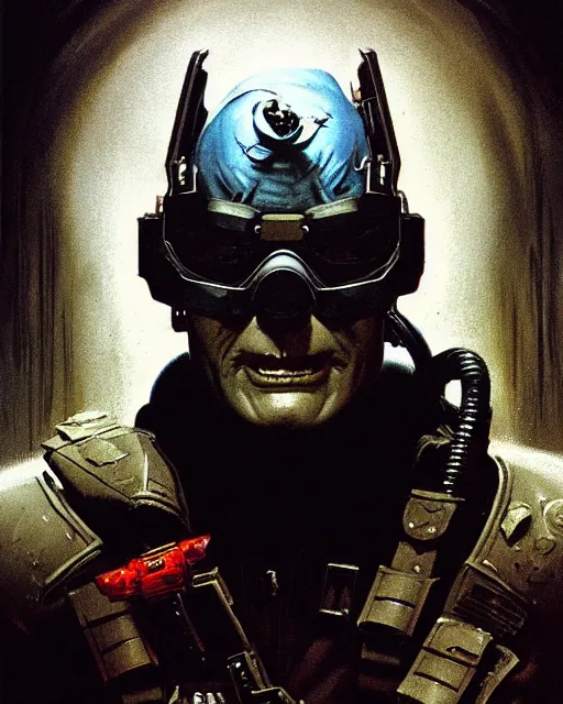 Image similar to soldier 7 6 from overwatch, character portrait, portrait, close up, concept art, intricate details, highly detailed, horror poster, horror, vintage horror art, realistic, terrifying, in the style of michael whelan, beksinski, and gustave dore