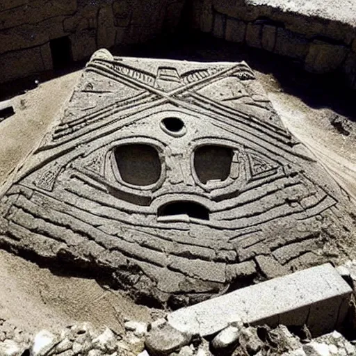 Image similar to alien artifact found while excavating ancient pyramid