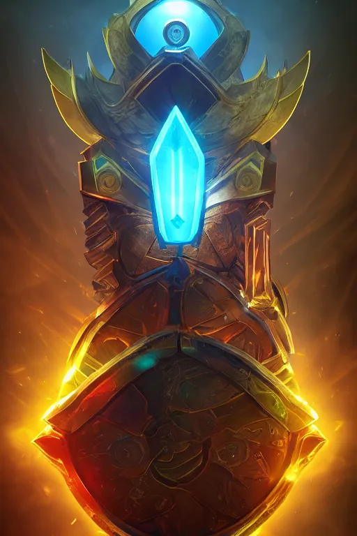 Image similar to shield fantasy epic legends game icon stylized digital illustration radiating a glowing aura global illumination ray tracing hdr fanart arstation by ian pesty and katarzyna da „ bek - chmiel