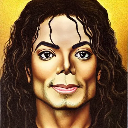 Image similar to a realistic portrait of michael jackson as jesus christ