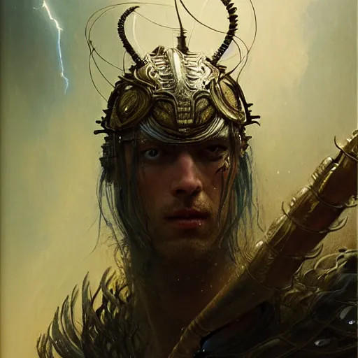 Image similar to a portrait of a white centipede warrior, high detail, cleary see face by gaston bussiere, bayard wu, greg rutkowski, giger, maxim verehin, greg rutkowski, masterpiece, sharp focus, cinematic lightning - h 7 6 8