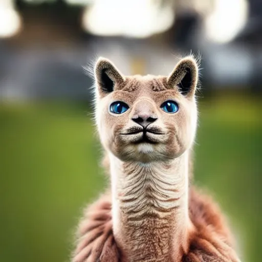 Image similar to a cat - alpaca - hybrid, animal photography