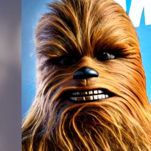 Image similar to chewbacca after shaving his face