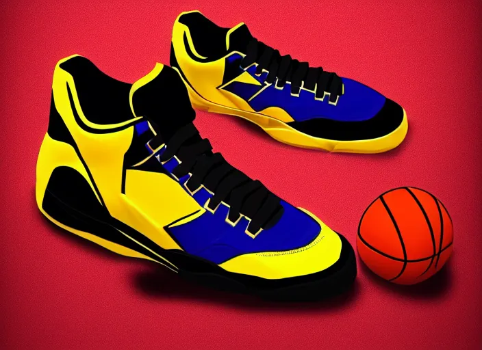 Image similar to basketball sneakers concept of domino, trending on artstation, smooth, sharp focus