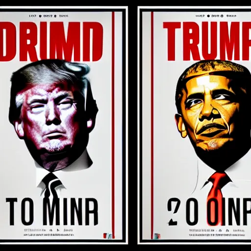 Image similar to donald trump, obama poster,