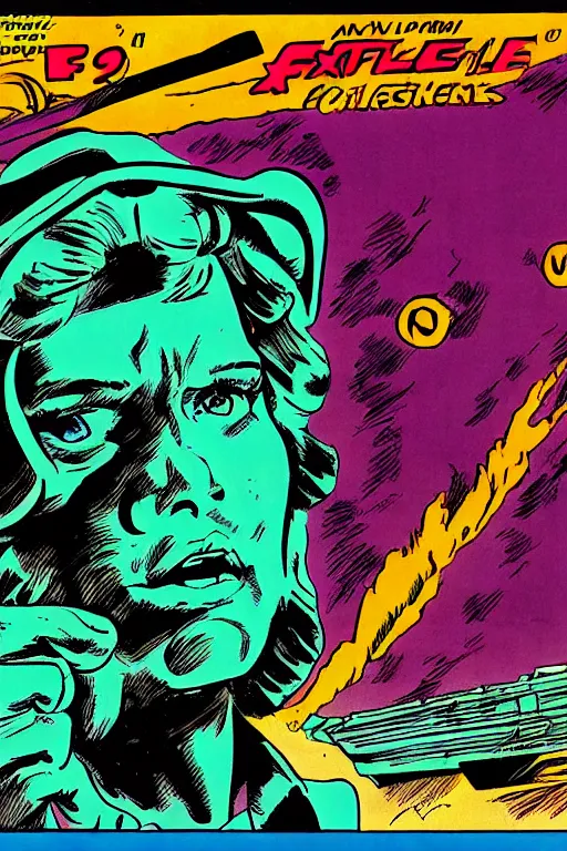 Image similar to A panel from the X-Files comic, by Jack Kirby (1968)