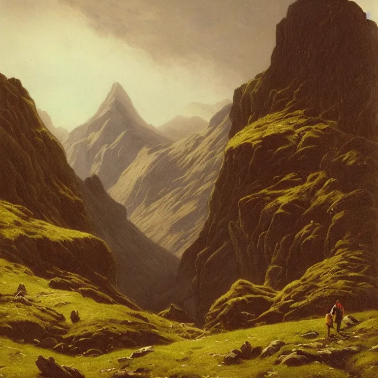 Image similar to Hiking in the Scottish Highlands. Carl Gustav Carus.