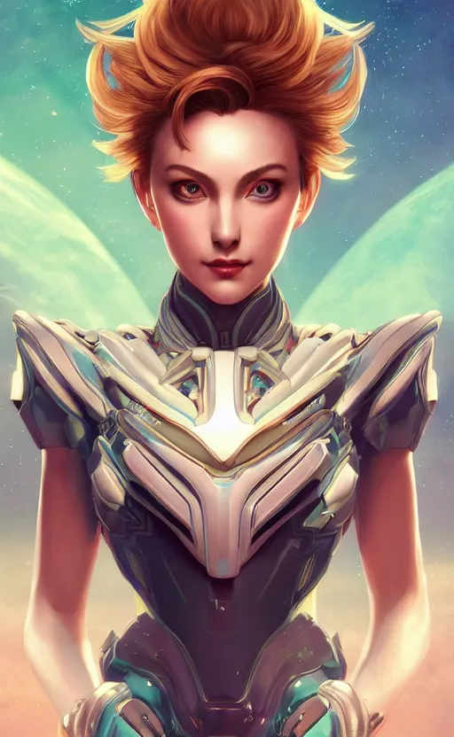 Image similar to symmetry!! portrait of sailor uranus! alien in the style of horizon zero dawn, machine face, intricate, elegant, highly detailed, digital painting, artstation, concept art, smooth, sharp focus, illustration, art by artgerm and ross tran and greg rutkowski and alphonse mucha, 8 k