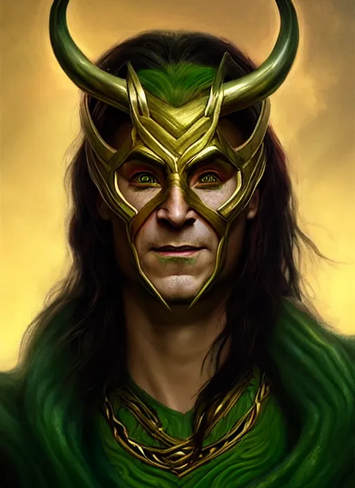 Image similar to a _ fantasy _ style _ portrait _ painting _ of folklore loki, wicked, oil _ painting _ unreal _ 5 _ daz. _ rpg _ portrait _ extremely _ detailed _ artgerm _ greg _ rutkowski _ greg