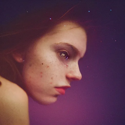 Prompt: Kodak Portra 400, 8K,ARTSTATION, Ryan McGinley, color light, volumetric lighting, highly detailed, britt marling style 3/4 , extreme Close-up portrait photography of young model, Realistic, Refined, Highly Detailed, interstellar outdoor soft pastel lighting colors scheme, outdoor fine art photography, Hyper realistic, photo realistic