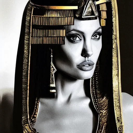 Image similar to an amazing award winning photo of angelina jolie as cleopatra