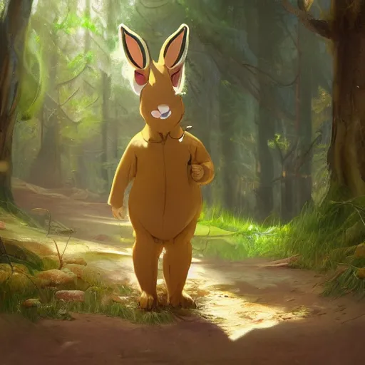 Image similar to concept art painting of an anthropomorphic chubby doe wearing gold robes, in the deep forest, realistic, detailed, cel shaded, in the style of makoto shinkai and greg rutkowski and james gurney