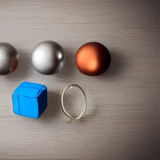 Prompt: cute arrangement of metal spheres in the shape of a cube, professional scientific technical photograph