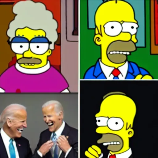 Prompt: joe biden as a Simpsons character