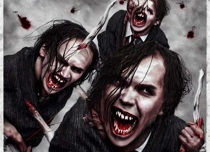 Image similar to vampires attacking frank dillane in london, gothic, horror, realistic, intricate, detailed, scary, beautiful, trending on artstation, masterpiece