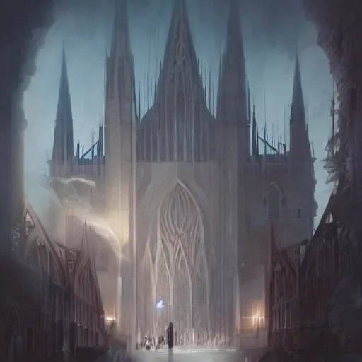 Prompt: cathedral to the nation basketball association, by charlie bowater, peter mohrbacher, carl gustav carus, lise deharme, trending on artstation