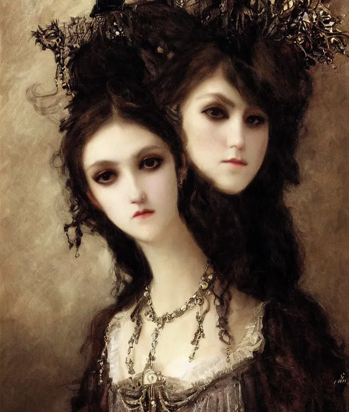 Image similar to gothic princess portrait by william - adolphe bouguerea, highly detailded