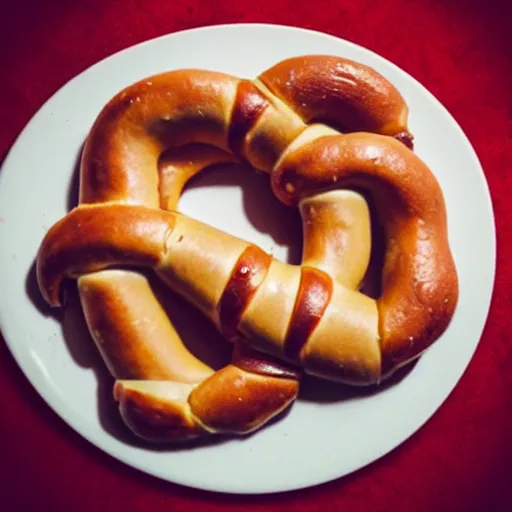 Image similar to i took this photo of a pretzel that surprisingly looks a lot like santa claus.