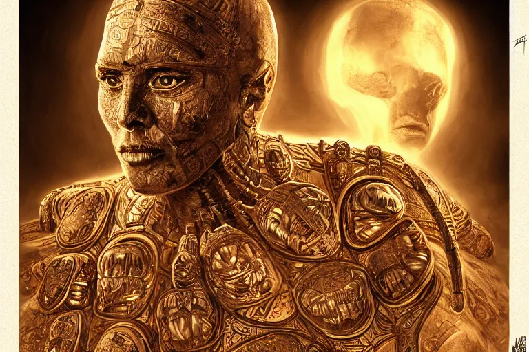 Image similar to ancient mummy surrounded by golden scarabs with intricate patterns, concept art, digital illustration, trending on artstation, deviantart, artgerm, epic composition, masterpiece, highly detailed, advanced technique, ambient lighting, wlop, ross draws