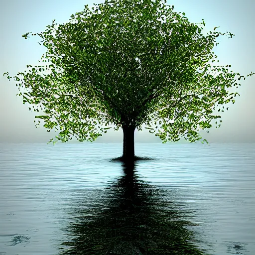 Image similar to tree made of water