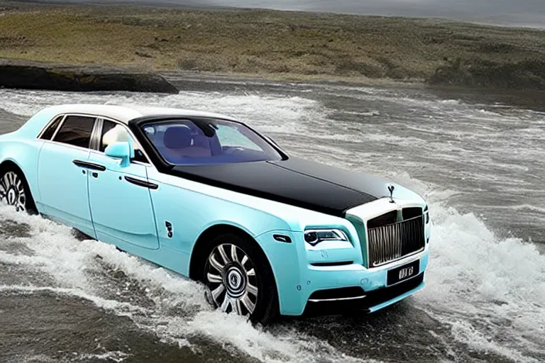 Prompt: stoned teenagers decided to drown Rolls-Royce