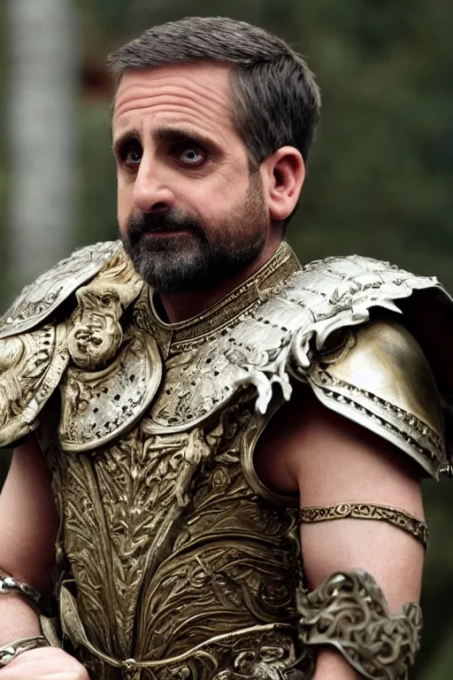 Prompt: Steve Carell as roman king