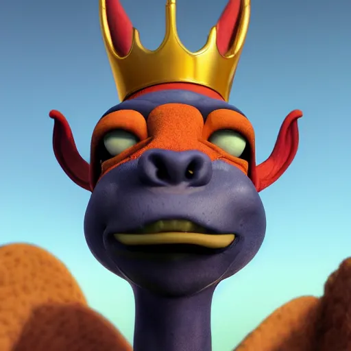 Prompt: CGI of King Ramses from Courage The Cowardly Dog (Return The Slab), fisheye, DAZ, hyperrealistic, octane render, atmospheric, cinematic, superb resolution, symmetrical, rich deep moody colors, blue hour, twilight, sharp focus, cgsociety, trending on arstation, stunning, breathtaking, awe-inspiring, award-winning, concept art, post-processing, photoshopped, 8k, photorealistic, complex, intricate, 3-point perspective, hyper detailed, unreal engine 5, IMAX quality