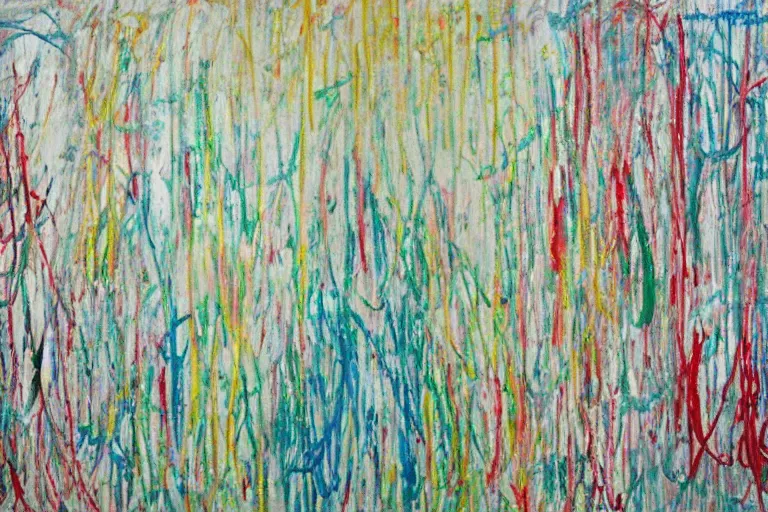 Prompt: large scale painting by cy twombly and joe tilson, sparse brush strokes, high resolution art scan, well lit
