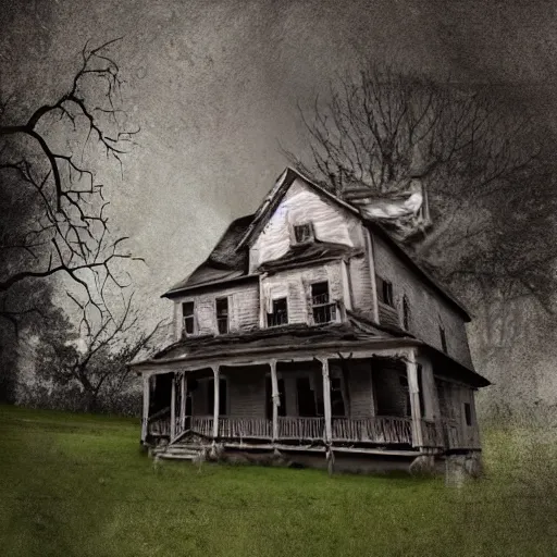 Prompt: haunted house