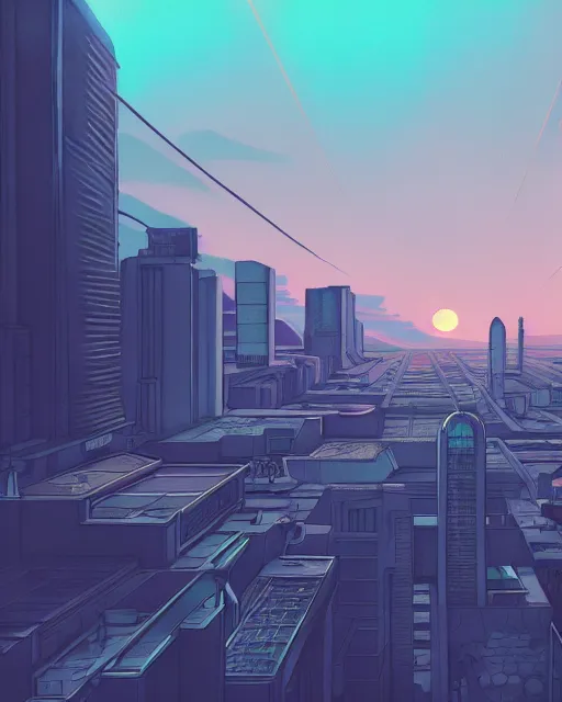 Image similar to architecture by alvaro leite siza vieira, postcyberpunk crystal myst sci - fi evil wilderness san andreas sunset apocalyptic laser atlantis at night at dusk anime vice city, archdaily, wallpaper, highly detailed, trending on artstation.