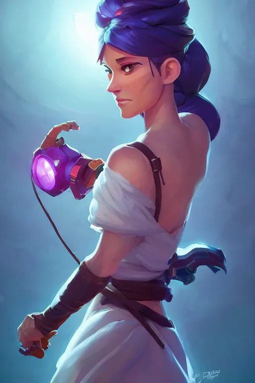 Image similar to epic lady portrait stylized as fornite style game design fanart by concept artist gervasio canda, behance hd by jesper ejsing, by rhads, makoto shinkai and lois van baarle, ilya kuvshinov, rossdraws radiating a glowing aura global illumination ray tracing hdr render in unreal engine 5